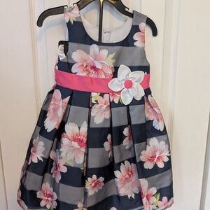 Jona Michelle Navy and Pink Floral Dress